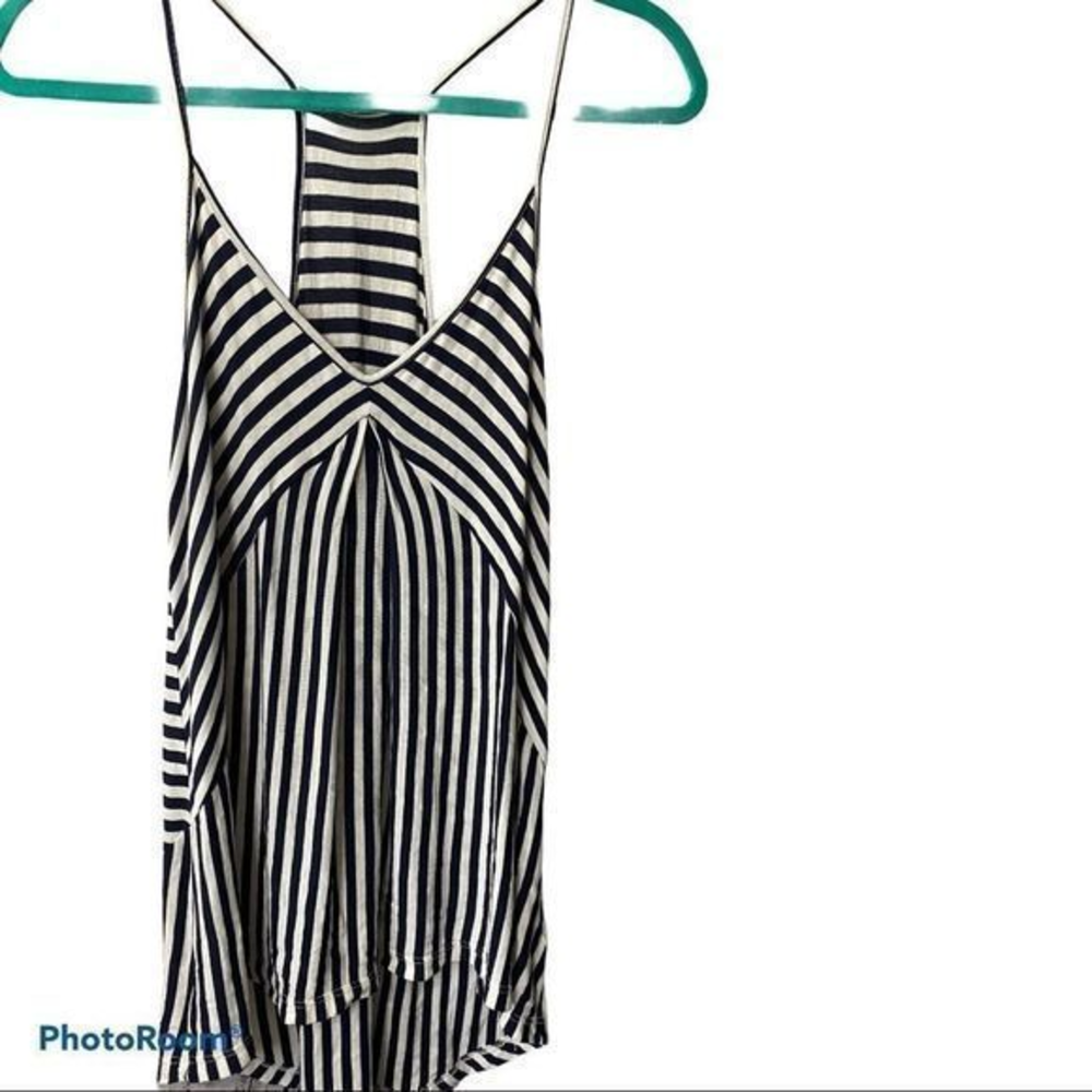 Soft joie‎ navy razor back stripped tank small